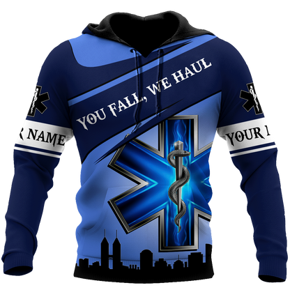 Premium Customized Name 3D All Over Printed Unisex Shirts For EMS Worker