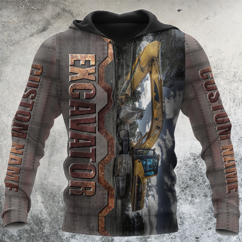 Persionalized Excavator 3D All Over Printed Unisex Shirts