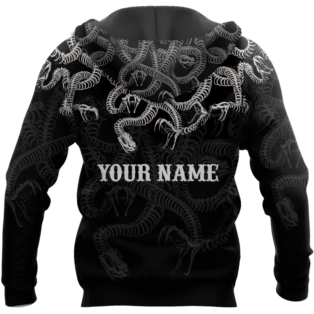 Customize Name Snake Skull Hoodie For Men And Women SN27032101