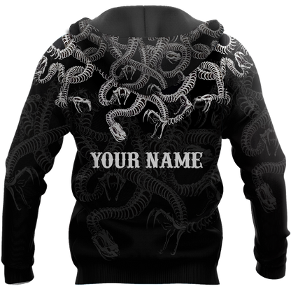 Customize Name Snake Skull Hoodie For Men And Women SN27032101