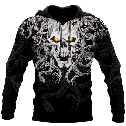 Customize Name Snake Skull Hoodie For Men And Women SN27032101