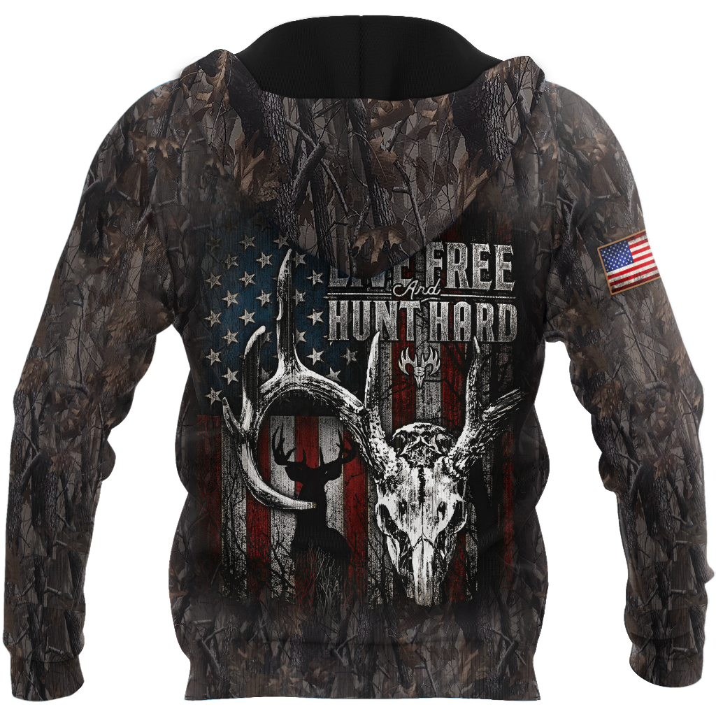 Live Free Hunt Hard 3D All Over Printed Unisex Shirts
