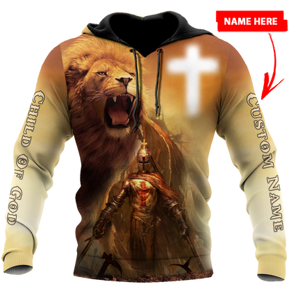 Lion Jesus Knight Templar 3D All Over Printed Shirts