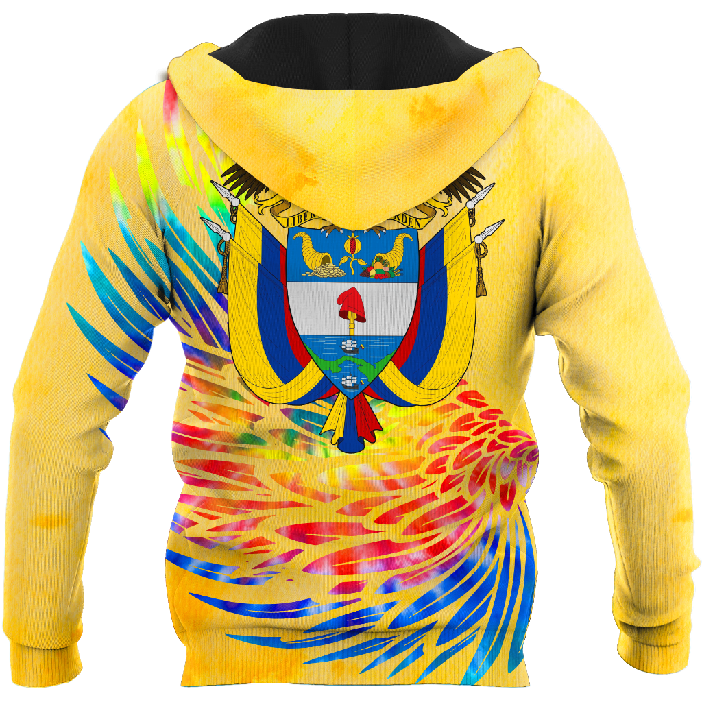 Colombia Coat Of Arms Tie Dye Hoodie