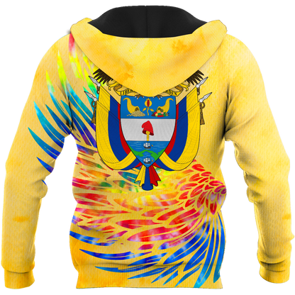 Colombia Coat Of Arms Tie Dye Hoodie
