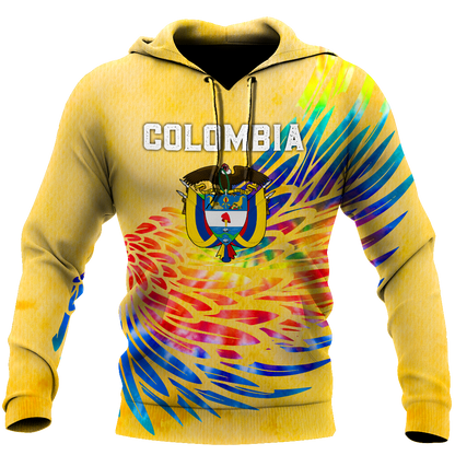 Colombia Coat Of Arms Tie Dye Hoodie