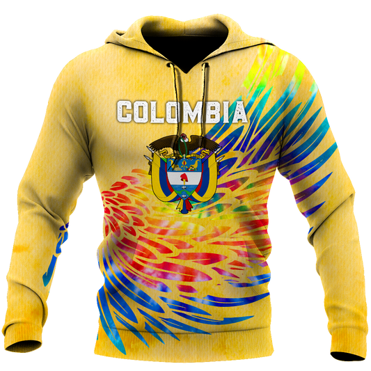 Colombia Coat Of Arms Tie Dye Hoodie