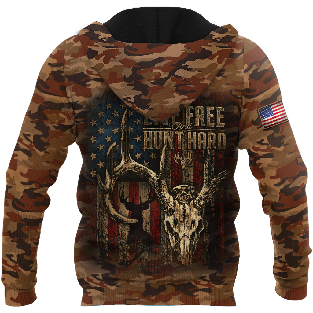 Hunting Season: Live Free Hunt Hard 3D All Over Printed Unisex Shirts