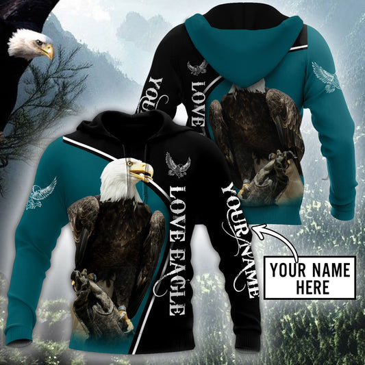 Personalized Name Eagle 3D All Over Printed Shirts For Men and Women