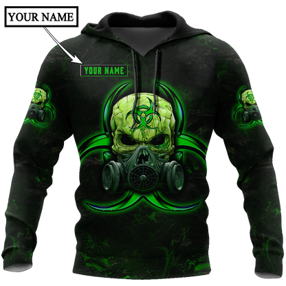 Customize Name Green Skull Hoodie For Men And Women DD01042101