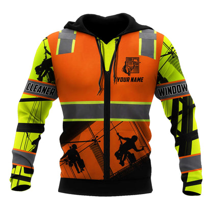 Premium Personalized 3D Printed Window Cleaner Shirts Badass MEI