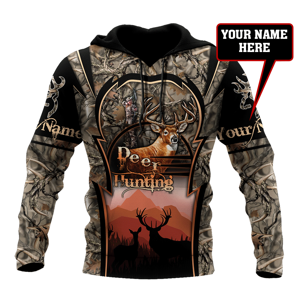 Deer Hunting Persionalized Name 3D All Over Printed Shirts