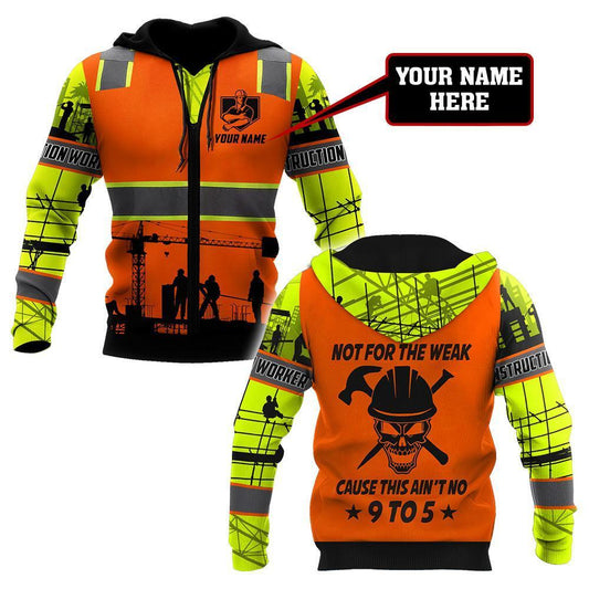 Construction Worker Safety Not For The Weak Custom name 3D Printed Shirts