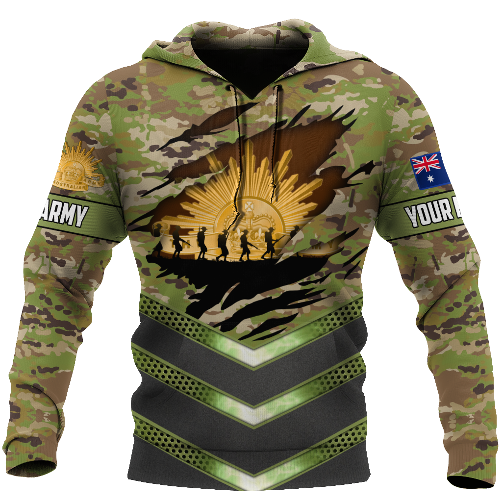 Premium Personalized Australian Army 3D Printed Unisex Shirts TN