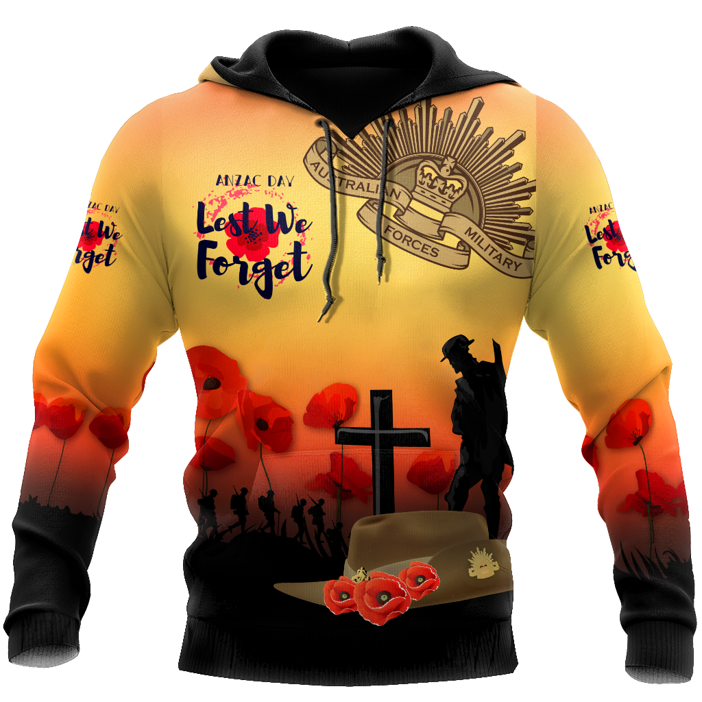 Premium Anzac Day Lest We Forget Poppy 3D Printed Unisex Shirts TN