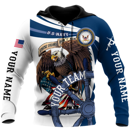 Custom name US Navy Veteran Team Boat 3d printed shirts Proud Military NTN18052105