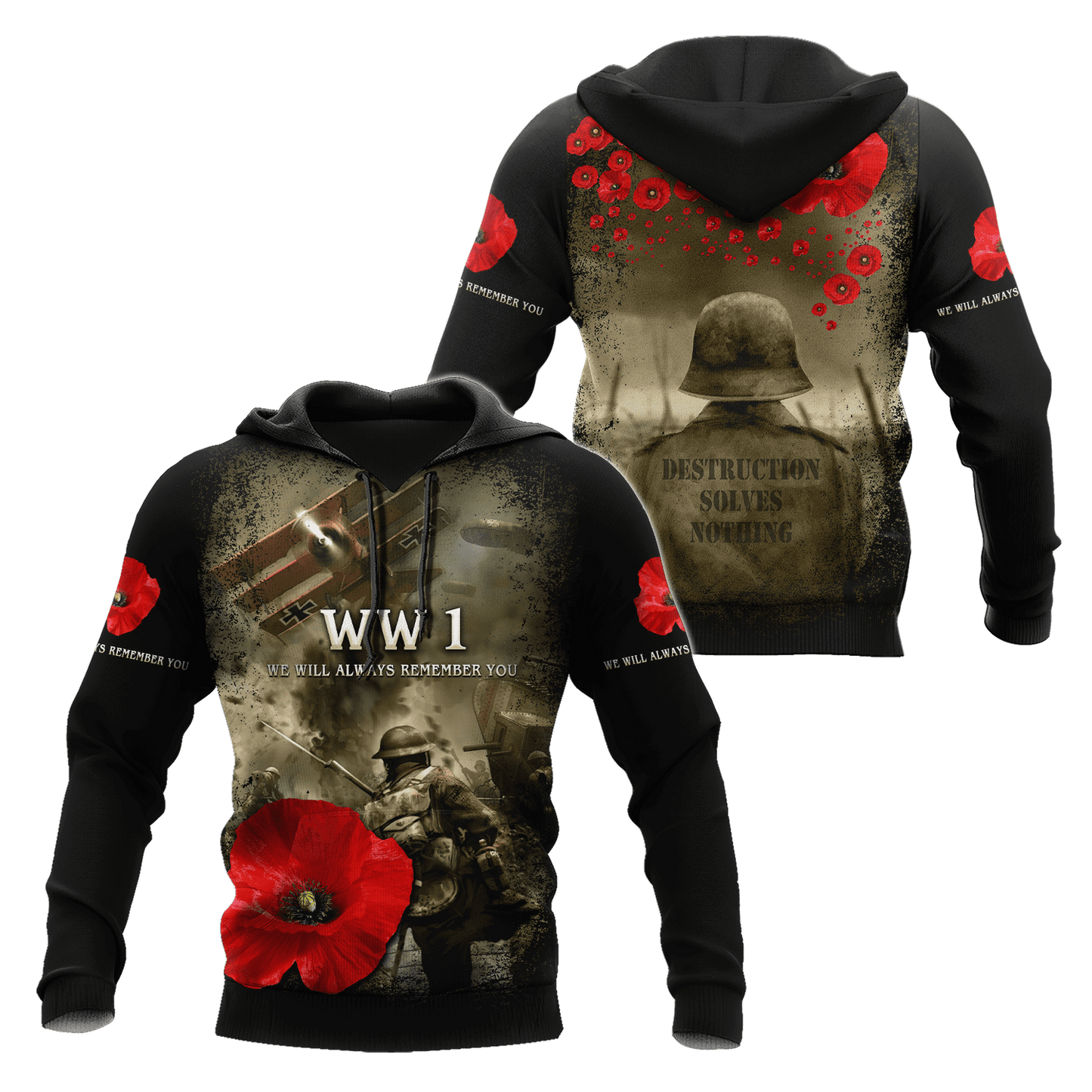 Remembrance Day Lest We Forget 3D All Over Printed Unisex Shirts
