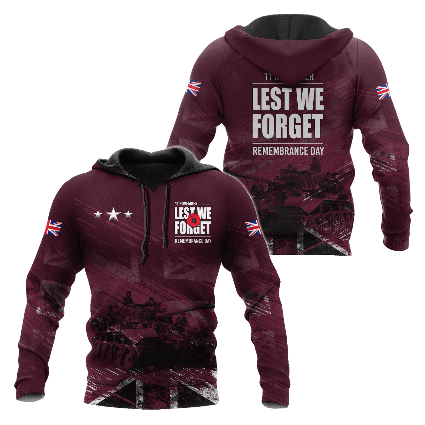 Remembrance Day Lest We Forget 3D All Over Printed Unisex Shirts
