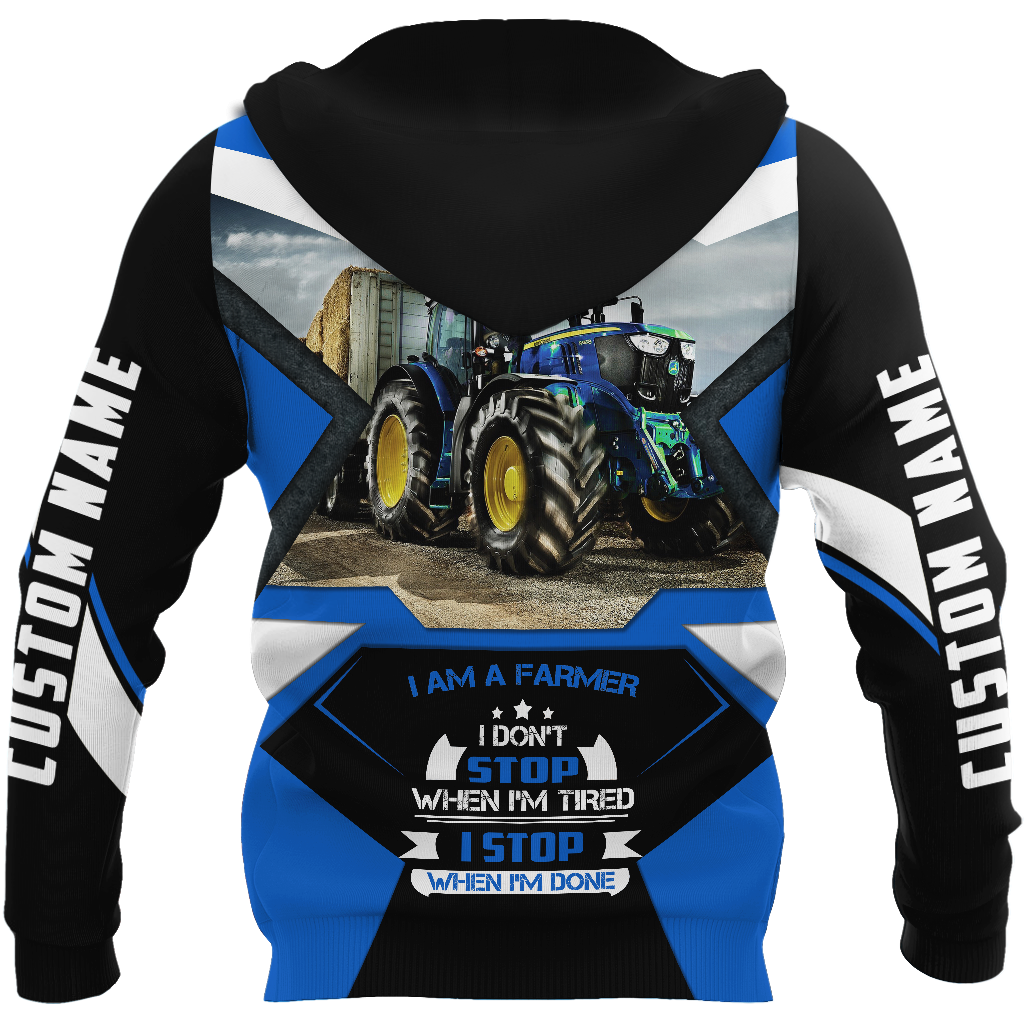 3D All Over Printed Tractor  Blue Unisex Shirts Custom Name XT PD04022101-S2