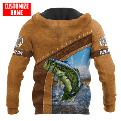 Custom name Bass Fishing Jumping 3D printed shirts