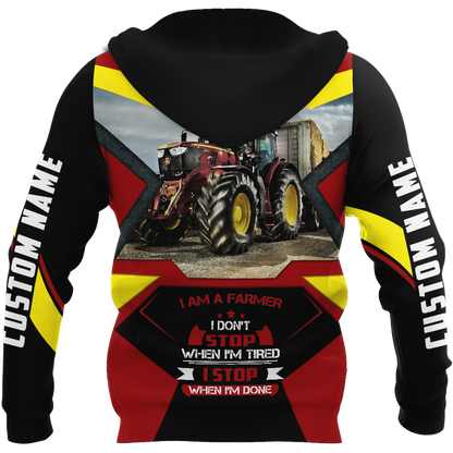 3D All Over Printed Tractor red  Unisex Shirts Custom Name XT PD04022101-S1