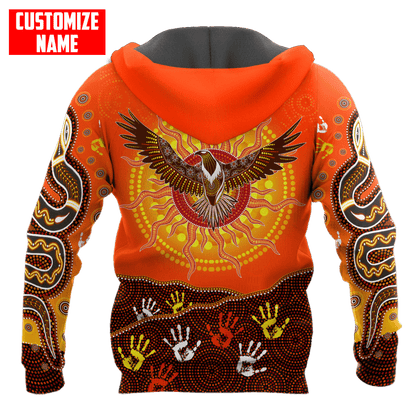 Aboriginal Eagle Flying into Sunset Custom name 3D printed winter shirts