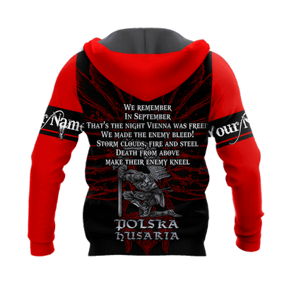 Premium Hussars Red Polska Husaria Custom name 3D Printed Shirts