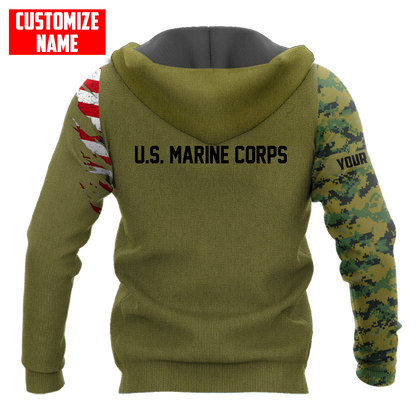 Custom name Soldier US Marine Corps 3d all over printed shirt hoodie MH06072107