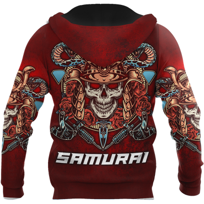 Premium Unisex All Over Printed Samurai Skull Shirts MEI