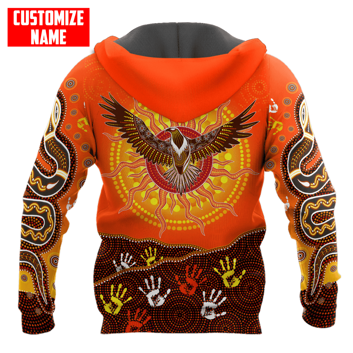 Aboriginal Eagle Flying into Sunset Custom Name 3D Printed Shirts