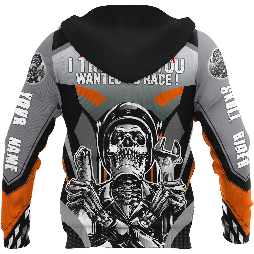 Customize Name Motorcycle Racing 3D All Over Printed Unisex Shirts Skull Rider