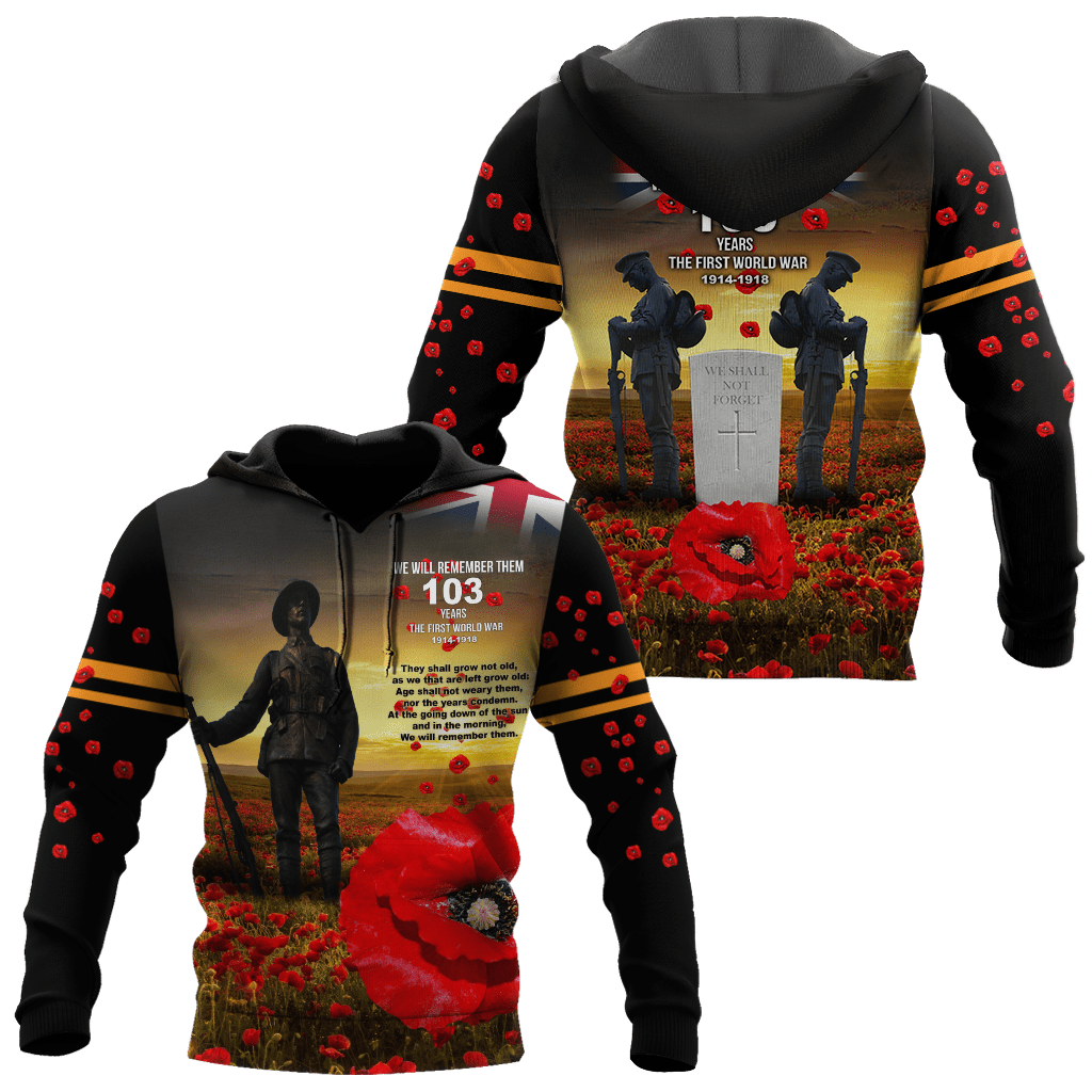 Remembrance Day Lest We Forget 3D All Over Printed Unisex Shirts