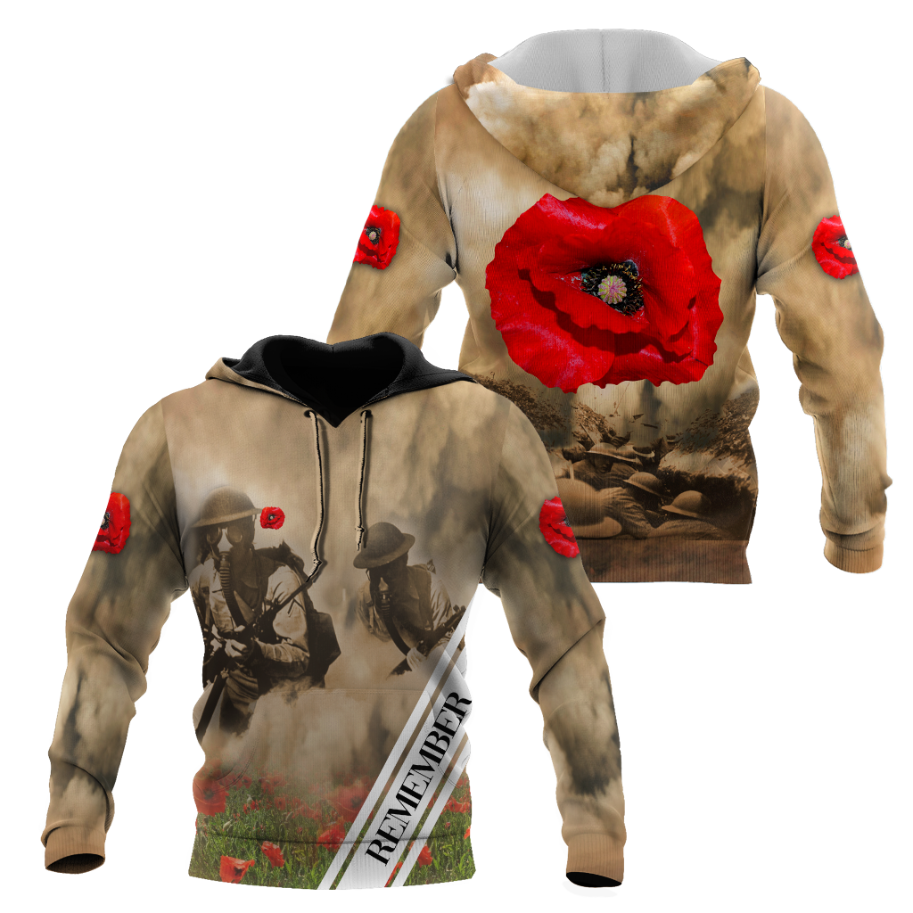 Remembrance Day Lest We Forget 3D All Over Printed Unisex Shirts