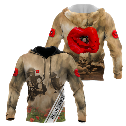 Remembrance Day Lest We Forget 3D All Over Printed Unisex Shirts