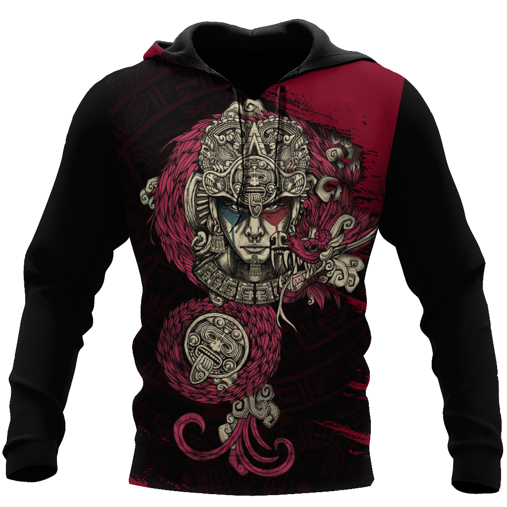 Aztec Warrior 3D All Over Printed Unisex Hoodie no2