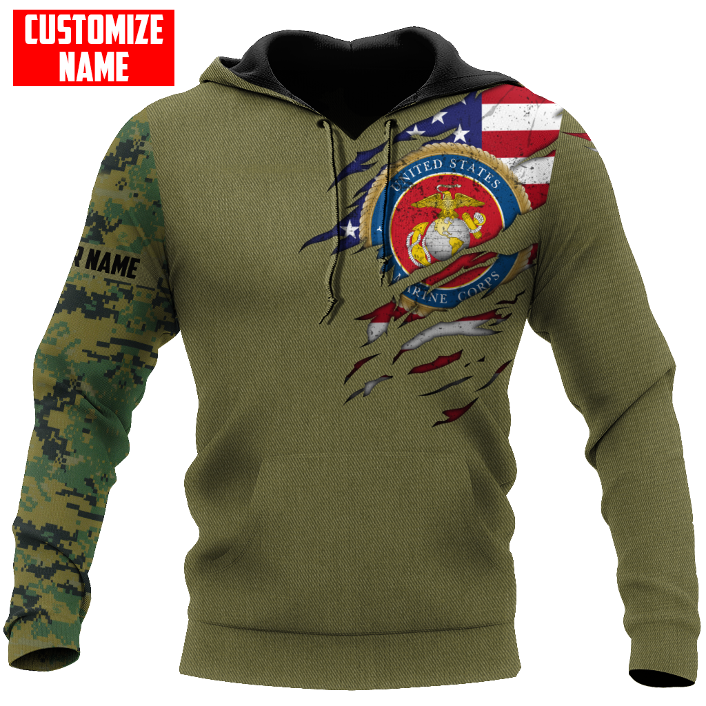 Custom name Soldier US Marine Corps 3d all over printed shirt hoodie MH06072107