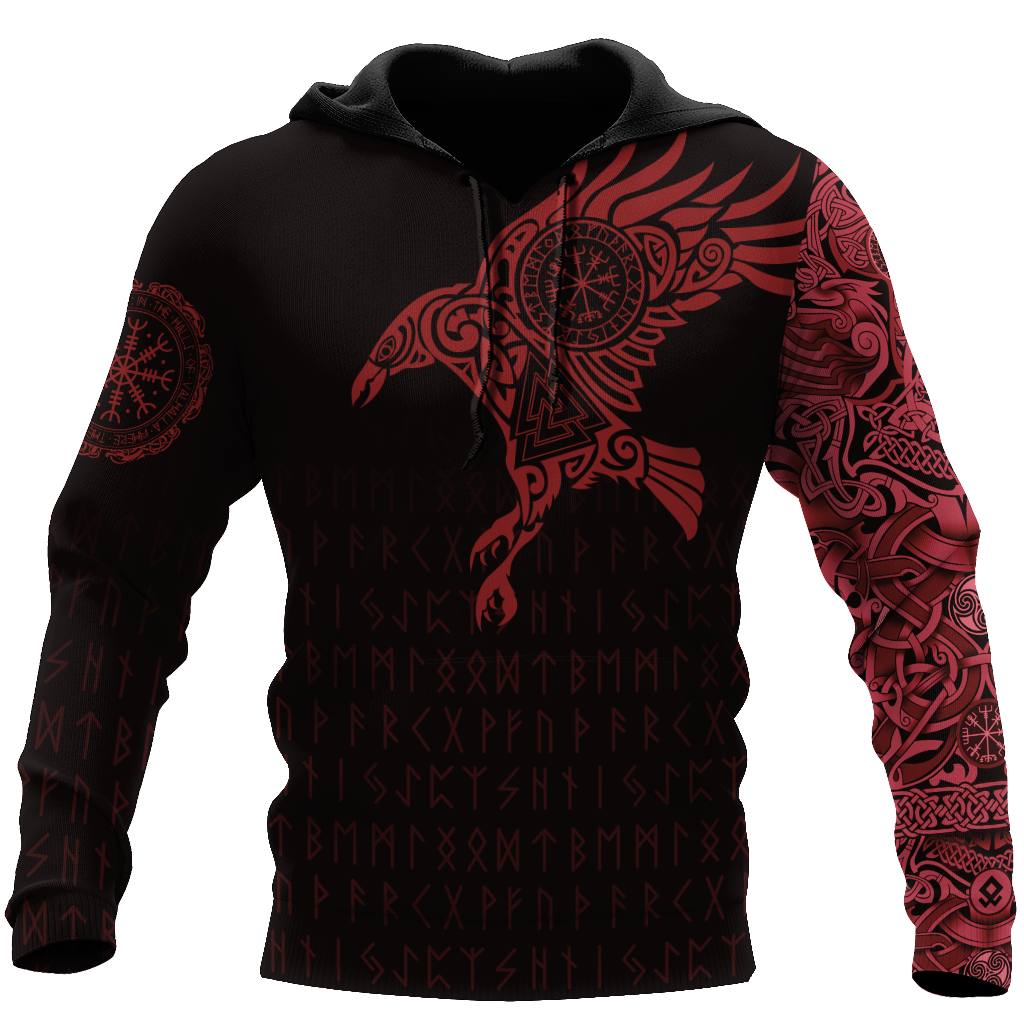 Customize Name Raven Viking Hoodie For Men And Women DQB10062102