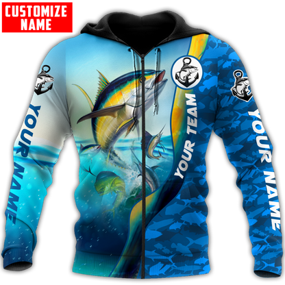 Custom name Tuna fishing Team Billfish 3D Design Printed Shirts