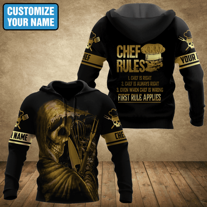 Customized Name Chef  3D All Over Printed Unisex Shirts