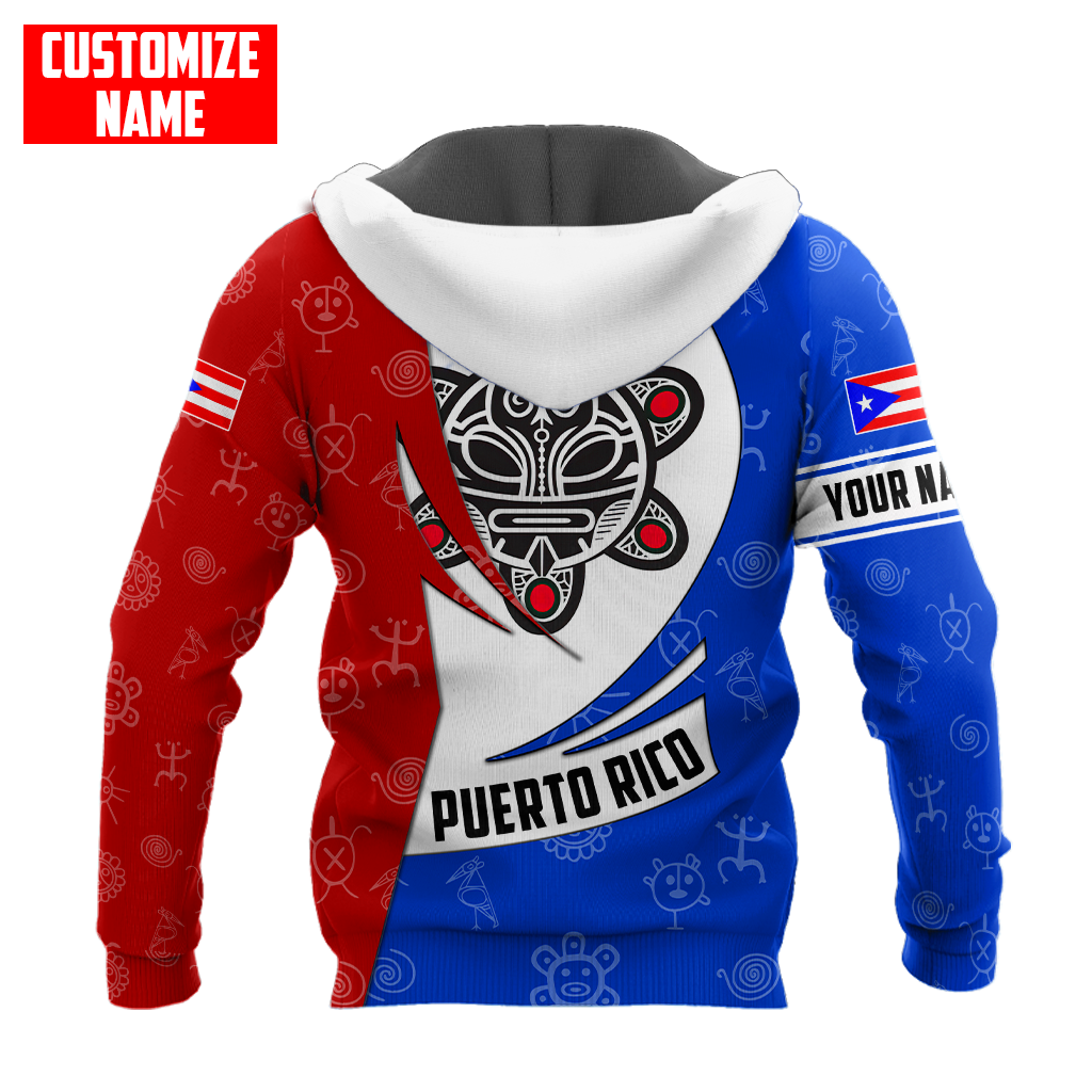 Customize Name Taino Tattoo Puerto Rico 3D All Over Printed Unisex Shirts