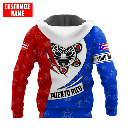 Customize Name Taino Tattoo Puerto Rico 3D All Over Printed Unisex Shirts