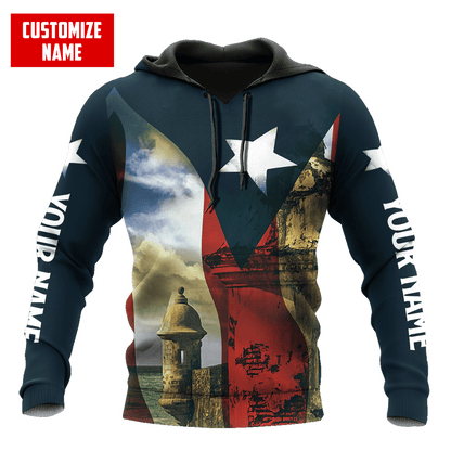 Customize Name Puerto Rico 3D All Over Printed Unisex Shirts