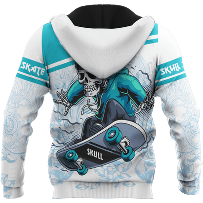 Premium Skateboard Skull 3D All Over Printed Unisex Shirts
