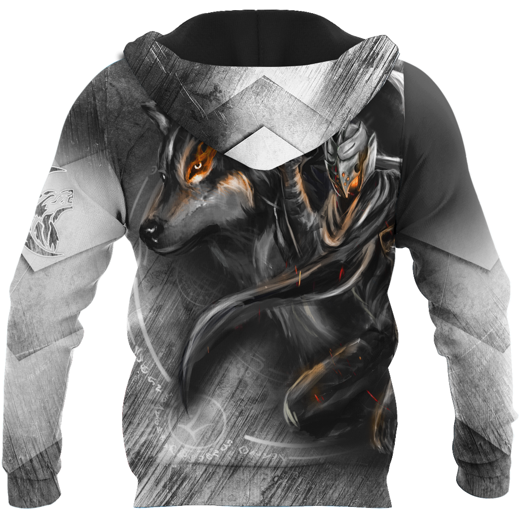 Knight Wolf 3D All Over Printed Unisex Deluxe Hoodie ML