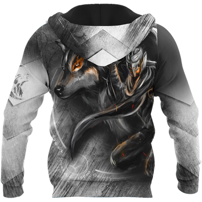 Knight Wolf 3D All Over Printed Unisex Deluxe Hoodie ML