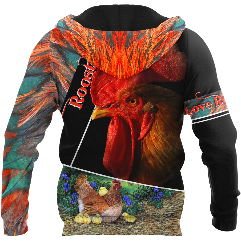 Premium Rooster Customize Name 3D Printed Unisex Shirts