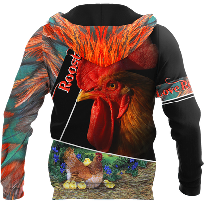 Premium Rooster Customize Name 3D Printed Unisex Shirts
