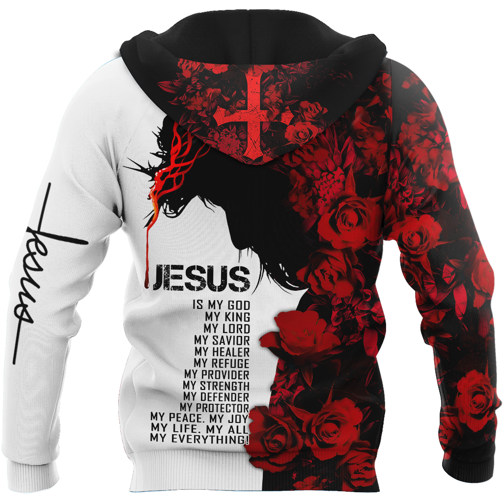 Premium Christian Jesus Catholic Red Roses 3D Printed Unisex Shirts