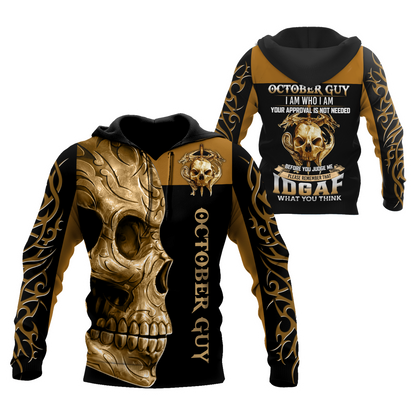 October Guy Skull 3D All Over Printed Shirts For Men and Women