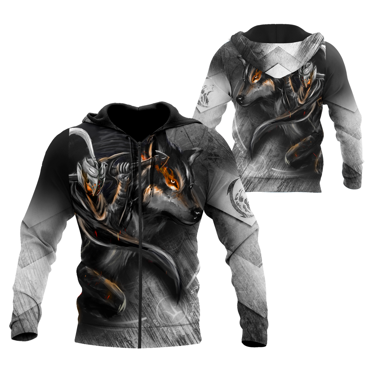 Knight Wolf 3D All Over Printed Unisex Deluxe Hoodie ML